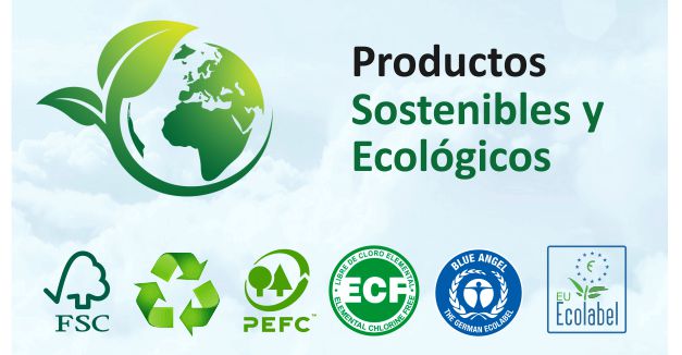 Productos papelería ecológicos, sostenibles, respetuosos con el medio ambuente